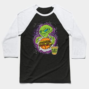 Alien Burger Invasion Baseball T-Shirt